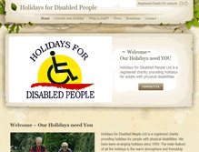 Tablet Screenshot of holidaysfordisabled.com